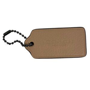 COACH New York Replacement Hang Tag Key Fob Bag Charm Beige Gunmetal Ball Chain